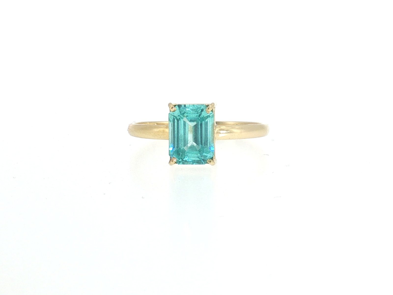 Anillo en Oro amarillo 18k con Lab Paraiba Tourmaline — Anillos — Oro amarillo 18k