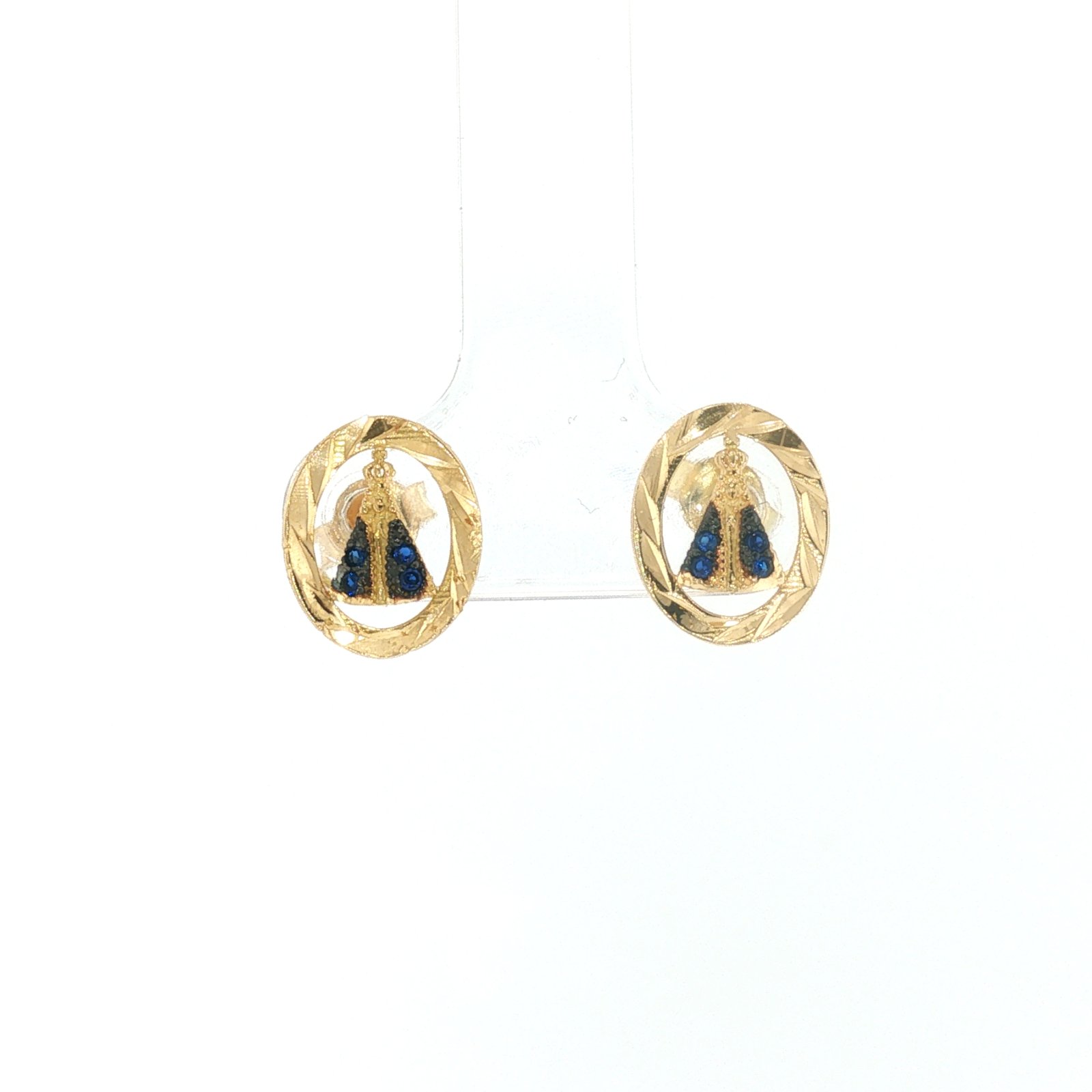 Aretes en Oro amarillo 18k con Circonia — Aretes — Oro amarillo 18k