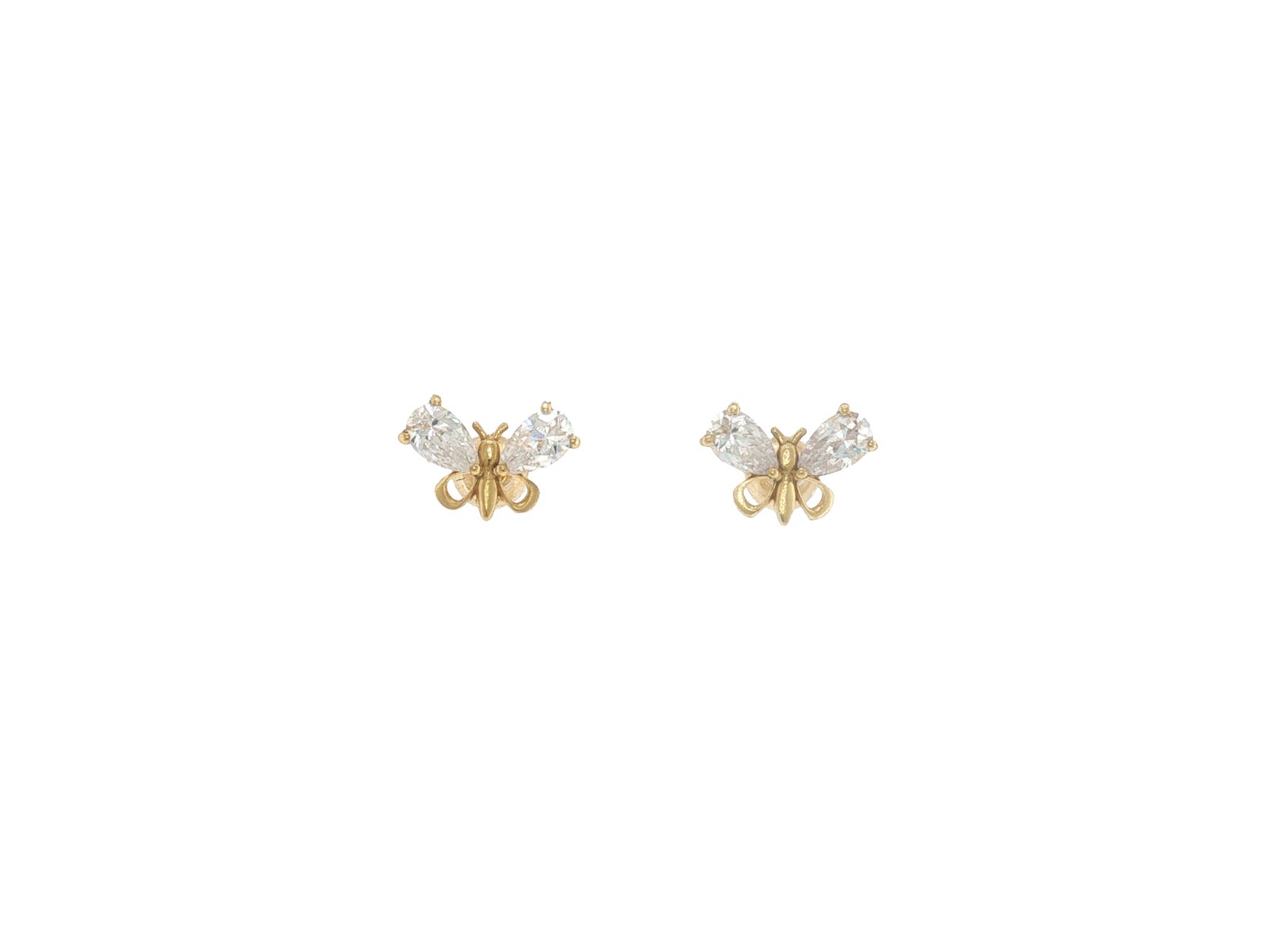 Aretes en Oro amarillo 18k con Circonia — Aretes — Oro amarillo 18k