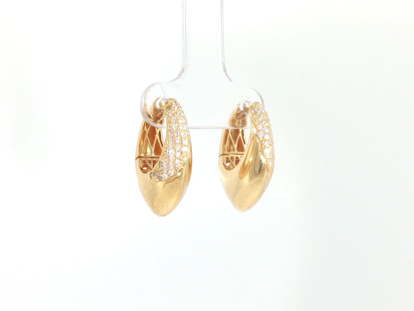 Aretes en Oro amarillo 18k con Circonia — Aretes — Oro amarillo 18k