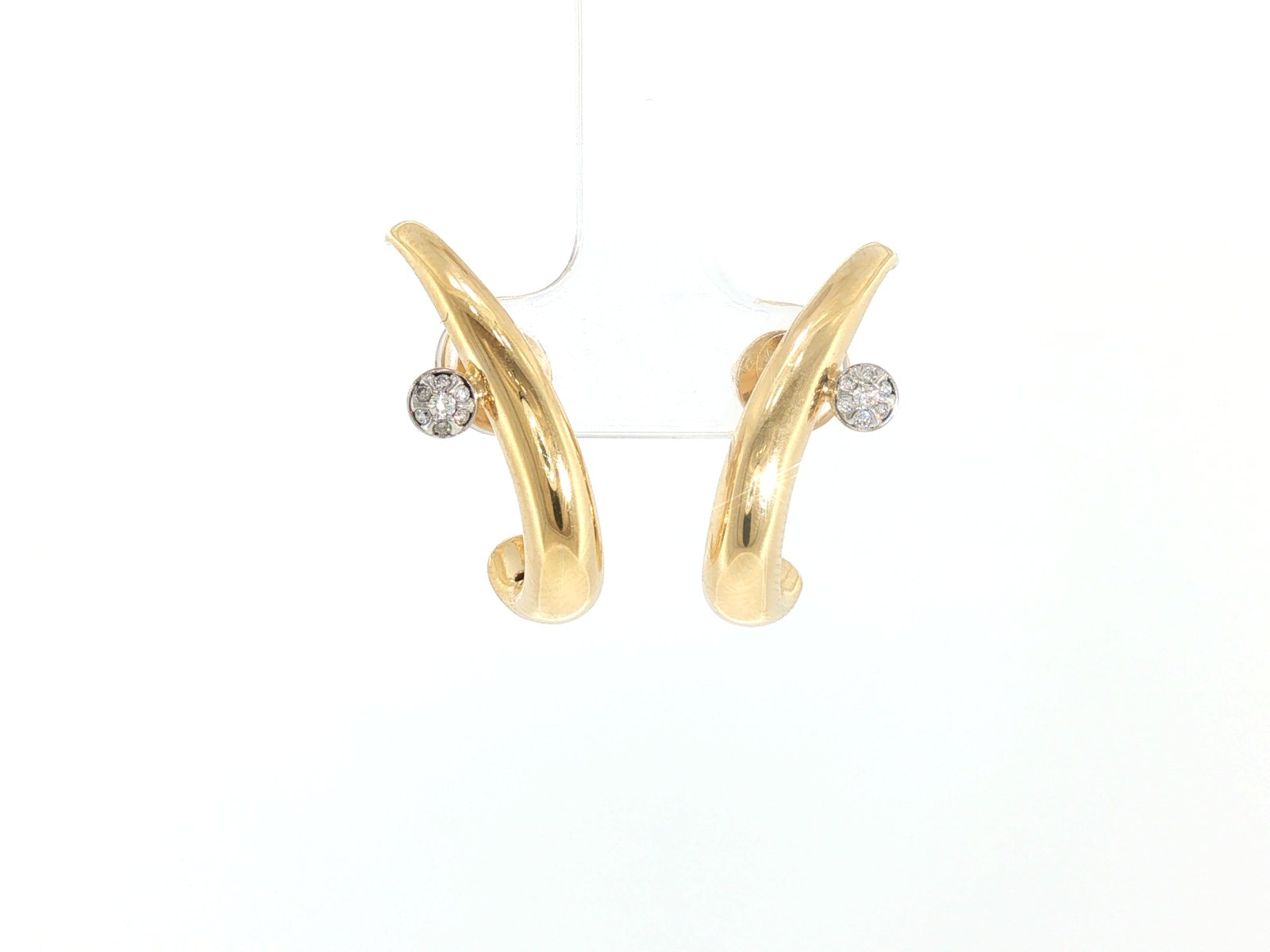 Aretes en Oro amarillo 18k con Diamante — Aretes — Oro amarillo 18k