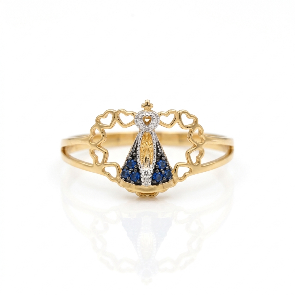 Anillo en Oro amarillo 18k con Circonia — Anillos — Oro amarillo 18k