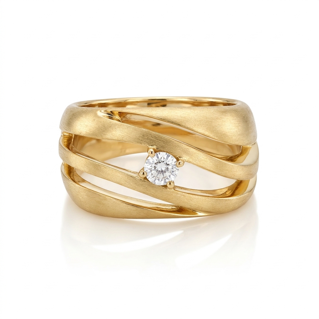 Anillo en Oro amarillo 18k con Diamante — Anillos — Oro amarillo 18k