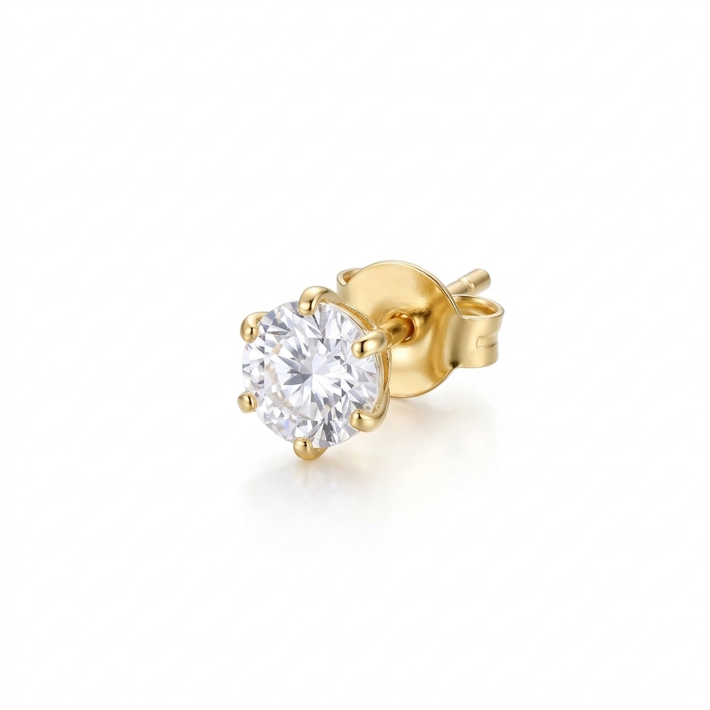 Aretes en Oro amarillo 18k con Circonia — Aretes — Oro amarillo 18k