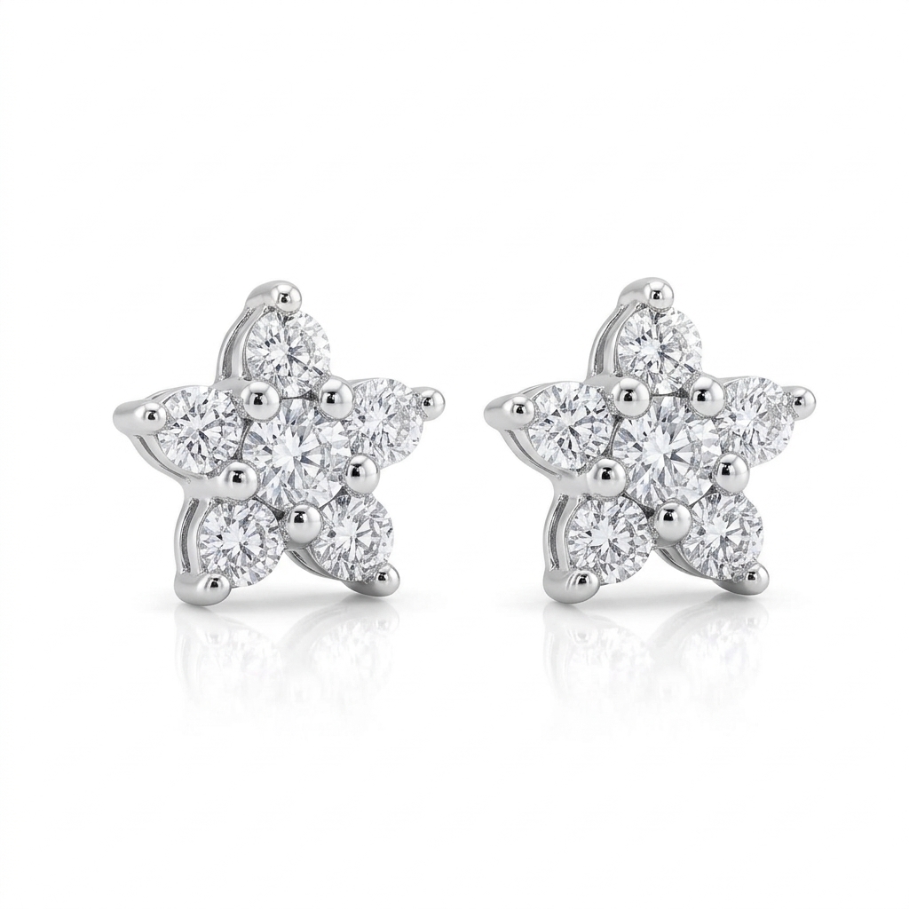 Earrings in White Gold 18k with Diamond — Earrings — White Gold 18k
